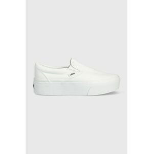 Tenisky Vans Classic Slip-On Stackform VN0A7Q5RW001-WHITE, dámske, biela farba,