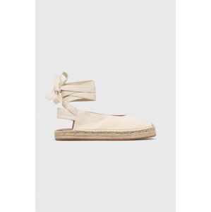 Semišové espadrilky BOSS Madeira béžová farba, 50493121