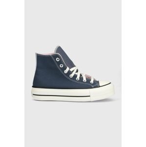 Tenisky Converse Chuck Taylor All Star Lift HI dámske, tmavomodrá farba, A03821C