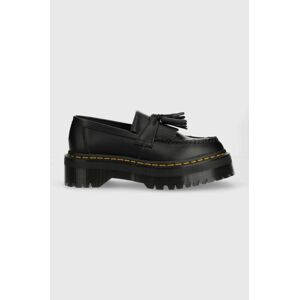 Kožené mokasíny Dr. Martens Adrian Quad dámske, čierna farba, na platforme, DM27989001