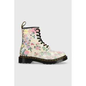 Kožené workery Dr. Martens 1460 DM30791292-Parchment, dámske, béžová farba, na plochom podpätku