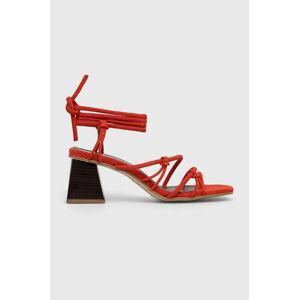Semišové sandále Alohas Goldie červená farba