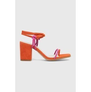 Semišové sandále Alohas Grace oranžová farba, SAWDI2.19
