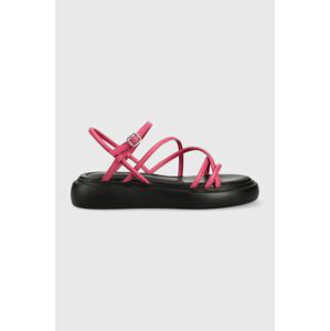 Kožené sandále Vagabond Blenda dámske, ružová farba, 5519.801.46