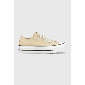 Tenisky Converse Chuck Taylor All Star Lift OX dámske, béžová farba, A03542C