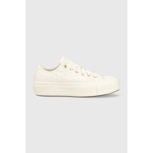 Tenisky Converse Chuck Taylor All Star Lift OX dámske, biela farba, A05007C