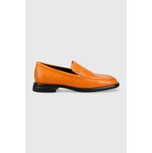 Kožené mokasíny Vagabond Shoemakers BRITTIE dámske, oranžová farba, na plochom podpätku, 5451.001.44