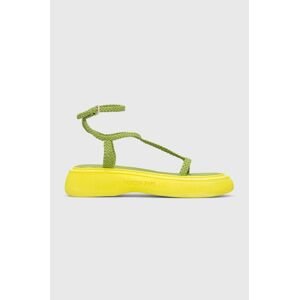 Sandále Patrizia Pepe dámske, zelená farba, na platforme, 2X0020 L076 G556