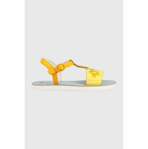 Detské kožené sandále Camper žltá farba