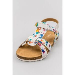 Detské kožené sandále zippy biela farba