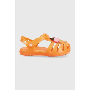 Detské sandále Crocs ISABELLA CHARM SANDAL oranžová farba