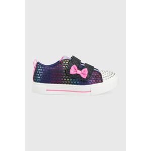 Detské tenisky Skechers Twinkle Sparks Heart Dreamer tmavomodrá farba