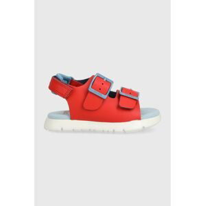 Detské kožené sandále Camper červená farba
