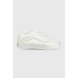 Topánky pre bábätká Vans IN Old Skool Crib GLTR WHITE biela farba