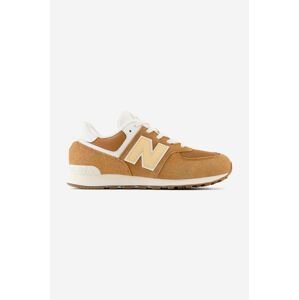 Detské tenisky New Balance GC574CC1 hnedá farba