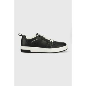 Kožené tenisky Calvin Klein Jeans YM0YM00575 BASKET CUPSOLE R LTH-TPU INSERT čierna farba