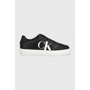 Kožené tenisky Calvin Klein Jeans YM0YM00573 CASUAL CUPSOLE LTH-PU MONO čierna farba