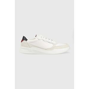 Kožené tenisky Tommy Hilfiger FM0FM04358 ELEVATED CUPSOLE LEATHER MIX biela farba