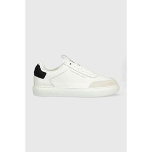 Kožené tenisky Calvin Klein Jeans CASUAL CUPSOLE HIGH/LOW FREQ biela farba