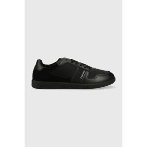 Tenisky Calvin Klein LOW TOP LACE UP MIX čierna farba, HM0HM00491