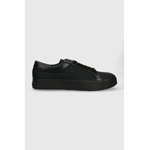 Tenisky Calvin Klein LOW TOP LACE UP MONO JQ čierna farba, HM0HM00975