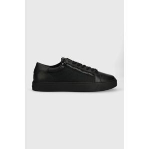 Tenisky Calvin Klein LOW TOP LACE UP W/ZIP MONO JQ čierna farba, HM0HM01013