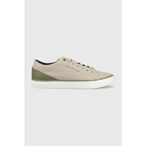 Tenisky Tommy Hilfiger TH HI VULC CORE LOW CANVAS béžová farba, FM0FM04737