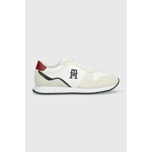 Kožené tenisky Tommy Hilfiger RUNNER EVO LEATHER biela farba, FM0FM04479