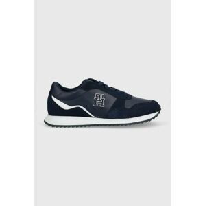 Kožené tenisky Tommy Hilfiger RUNNER EVO LEATHER tmavomodrá farba, FM0FM04479