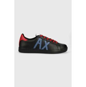 Kožené tenisky Armani Exchange XUX016.XCC71.A017 čierna farba, XUX016 XCC71 A017