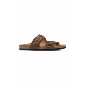 Semišové šľapky Geox U SANDAL GHITA E pánske, šedá farba, U159VE 00022 C1018