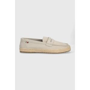 Semišové espadrilky Tommy Hilfiger TH ESPADRILLE CLASSIC SUEDE šedá farba