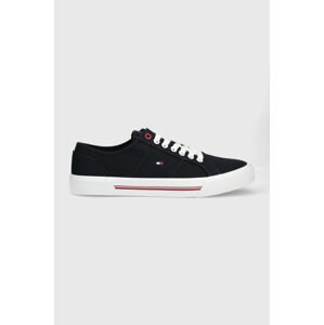 Tenisky Tommy Hilfiger CORE CORPORATE VULC CANVAS pánske, tmavomodrá farba