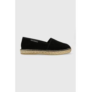 Semišové espadrilky Karl Lagerfeld KAMINO čierna farba, KL70102