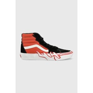 Tenisky Vans SK8-Hi Flame pánske, oranžová farba, VN0005UJGWP1