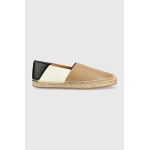 Kožené espadrilky BOSS Madeira béžová farba, 50493009