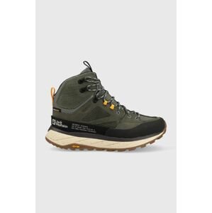 Topánky Jack Wolfskin Terraquest Texapore Mid pánske, zelená farba