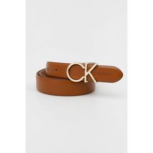 Kožený opasok Calvin Klein dámsky, hnedá farba