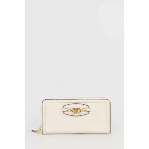 Kožená peňaženka Lauren Ralph Lauren dámsky, béžová farba
