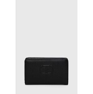 Kožená peňaženka Twinset dámsky, čierna farba