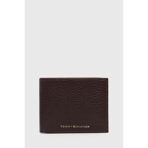 Kožená peňaženka Tommy Hilfiger pánsky, hnedá farba