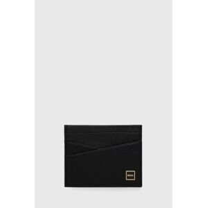 Kožené puzdro na karty BOSS pánsky, čierna farba