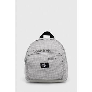 Detský ruksak Calvin Klein Jeans šedá farba, malý, vzorovaný