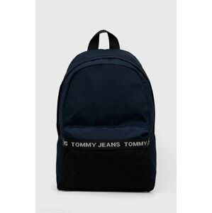 Ruksak Tommy Jeans pánsky, tmavomodrá farba, veľký, s potlačou