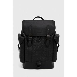 Kožený ruksak Coach pánsky, čierna farba, veľký, vzorovaný