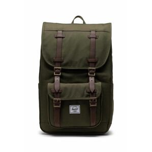 Ruksak Herschel Little America Mid Backpack zelená farba, veľký, jednofarebný