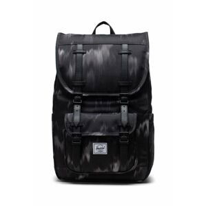 Ruksak Herschel Little America Mid Backpack čierna farba, veľký, vzorovaný