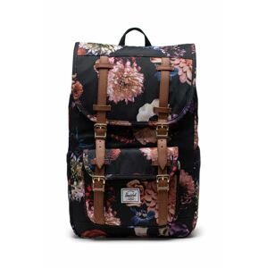 Ruksak Herschel Little America Mid Backpack čierna farba, veľký, vzorovaný