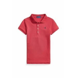 Detské polo tričko Polo Ralph Lauren červená farba, jednofarebný