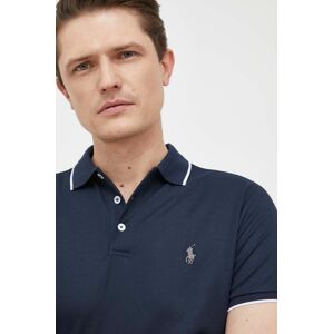 Polo tričko Polo Ralph Lauren pánske, tmavomodrá farba, s nášivkou